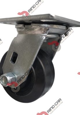 Rodaja Giratoria 4"x2"  Fierro Hule Vulcanizado Cap. 180Kg