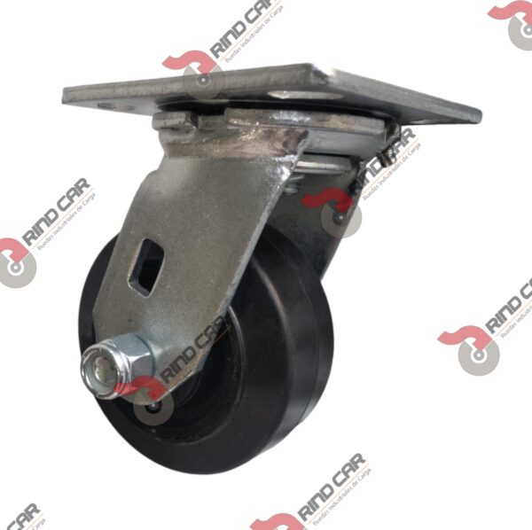 Rodaja Giratoria 4"x2"  Fierro Hule Vulcanizado Cap. 180Kg