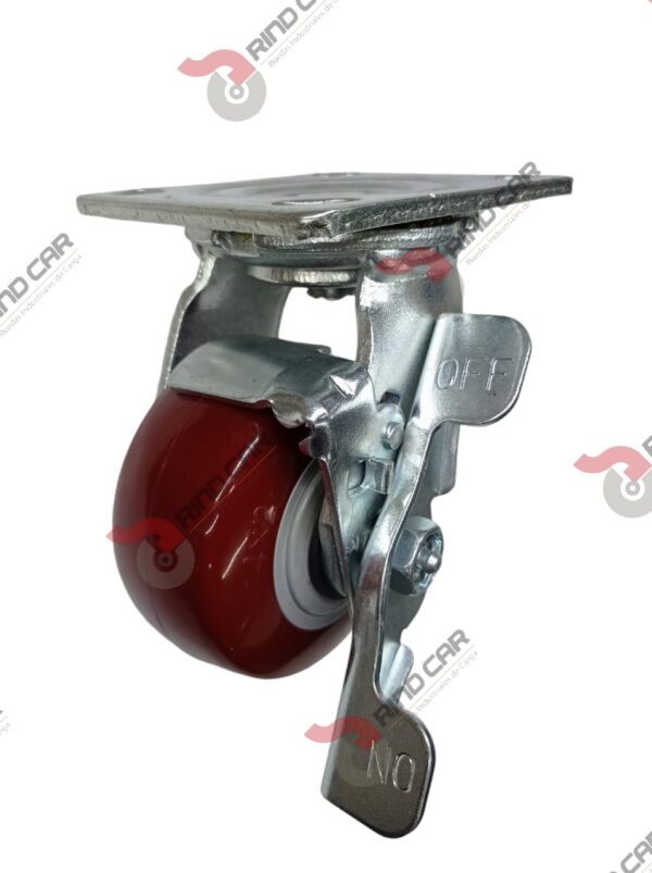 Rodaja Giratoria Con Freno 4"x 2 Hi-Tech de poliuretano CAP. 272 kg