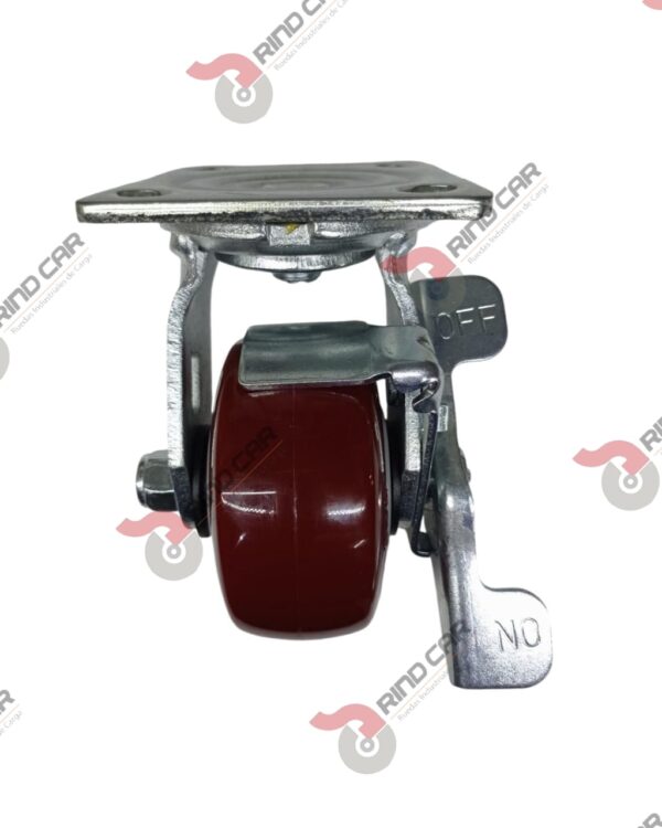 Rodaja Giratoria Con Freno 4"x 2 Hi-Tech de poliuretano CAP. 272 kg - Image 3
