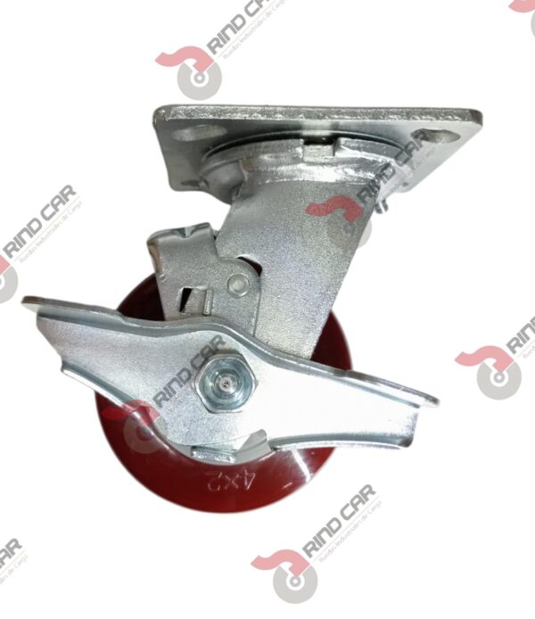 Rodaja Giratoria Con Freno 4"x 2 Hi-Tech de poliuretano CAP. 272 kg - Image 2
