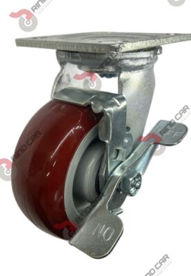 Rodaja Giratoria Con Freno 5"x 2 Hi-Tech de poliuretano CAP. 340 kg