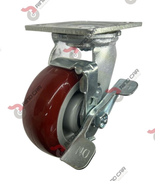 Rodaja Giratoria Con Freno 5"x 2 Hi-Tech de poliuretano CAP. 340 kg