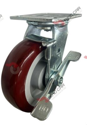 Rodaja Giratoria Con Freno 6"x 2 Hi-Tech de poliuretano CAP. 408 kg