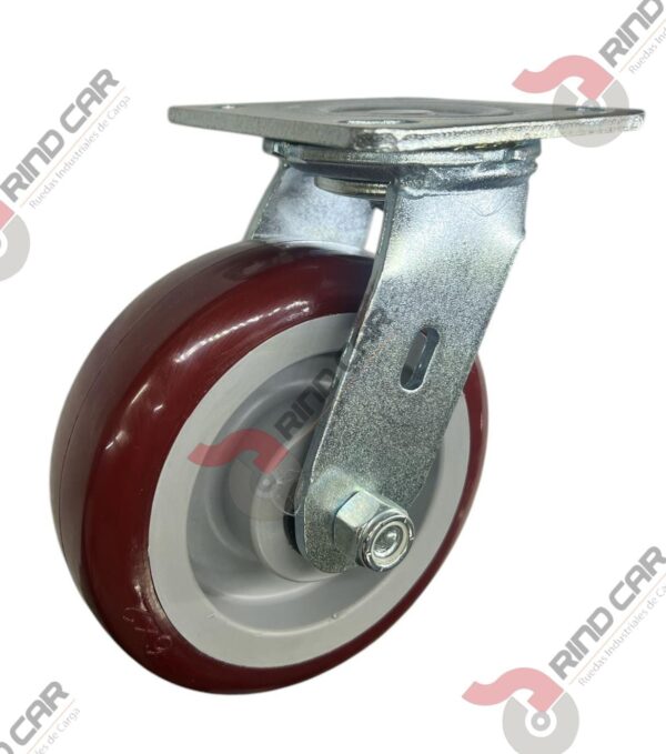 Rodaja Giratoria 6"x 2 Hi-Tech de poliuretano CAP. 408 kg