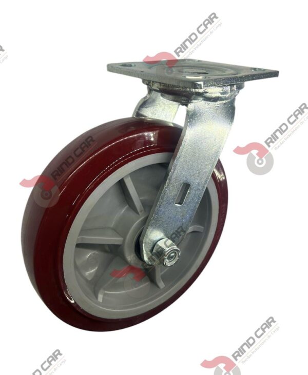 Rodaja Giratoria 8"x 2 Hi-Tech de poliuretano CAP. 453 kg