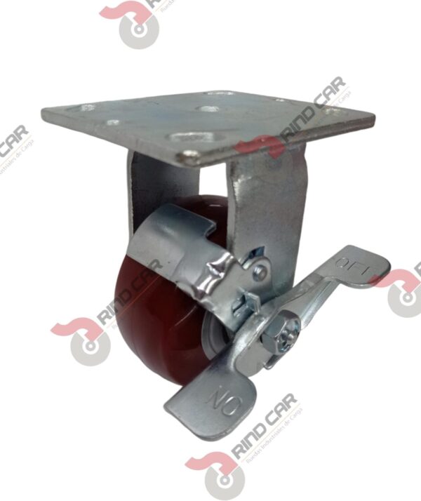 Rodaja Fija Con Freno 4"x 2 Hi-Tech de poliuretano CAP. 272 kg
