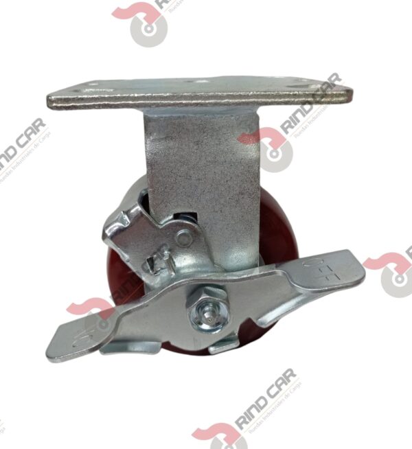 Rodaja Fija Con Freno 4"x 2 Hi-Tech de poliuretano CAP. 272 kg - Image 2
