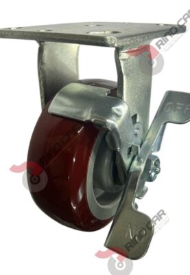 Rodaja Fija Con Freno 5"x 2 Hi-Tech de poliuretano CAP. 340 kg