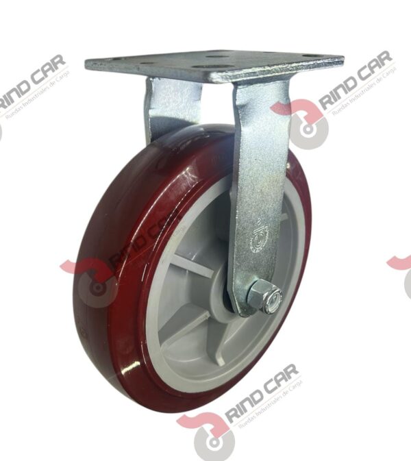 Rodaja Fija 8"x 2 Hi-Tech de poliuretano CAP. 453 kg