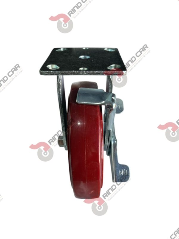 Rodaja Fija Con Freno 8"x 2 Hi-Tech de poliuretano CAP. 453 kg - Image 3