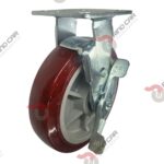 Rodaja Fija Con Freno 8"x 2 Hi-Tech de poliuretano CAP. 453 kg