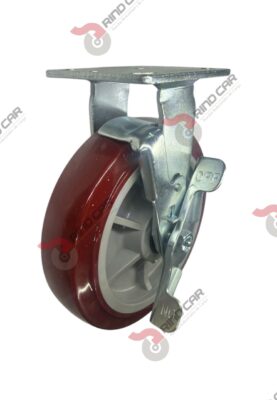 Rodaja Fija Con Freno 8"x 2 Hi-Tech de poliuretano CAP. 453 kg