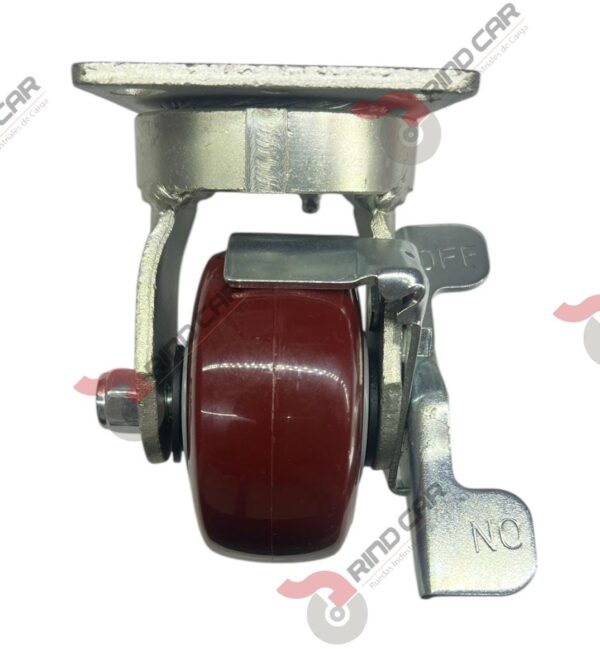 Rodaja Alto Impacto Con Freno 4"x 2 Hi-Tech de poliuretano CAP. 312kg - Image 2