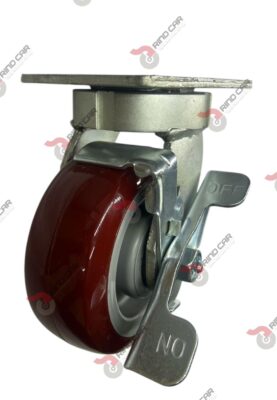 Rodaja Alto Impacto Con Freno 5"x 2 Hi-Tech de poliuretano CAP. 380 kg