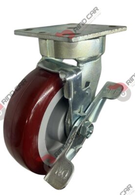 Rodaja Alto Impacto Con Freno 6"x 2 Hi-Tech de poliuretano CAP. 440 kg