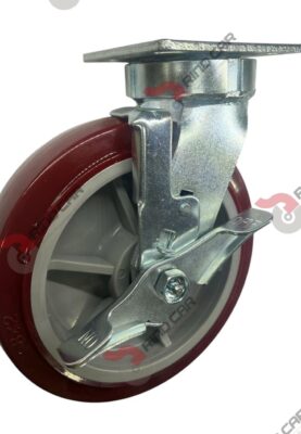 Rodaja Alto Impacto Con Freno 8"x 2 Hi-Tech de poliuretano CAP. 500 kg