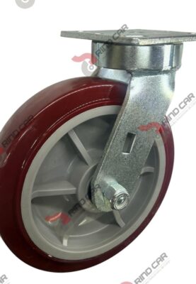 Rodaja Giratoria Alto Impacto 8"x 2 Hi-Tech de poliuretano CAP. 500 kg