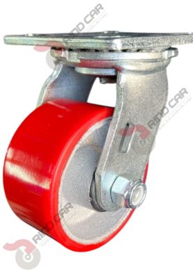 Rodaja Giratoria De Fierro Recubierta De Poliuretano  4"X 2" CAP. 317KG