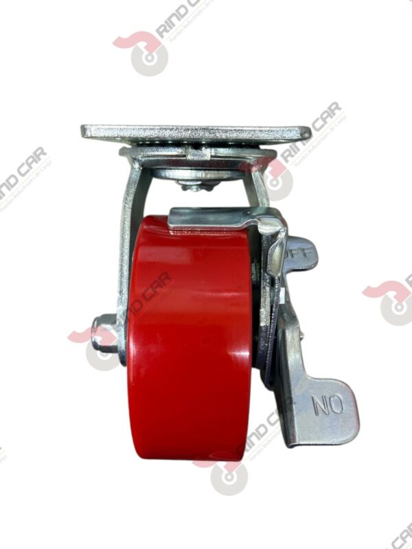 Rodaja Giratoria Con Freno De Fierro Recubierta De Poliuretano  5"X 2" CAP. 453KG - Image 3