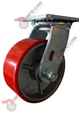 Rodaja Giratoria De Fierro Recubierta De Poliuretano  5"X 2" CAP. 453KG