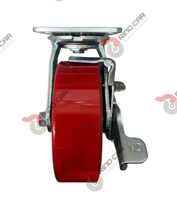 Rodaja Giratoria Con Freno De Fierro Recubierta De Poliuretano  6"X 2" CAP. 544KG - Image 3