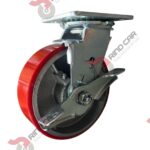 Rodaja Giratoria Con Freno De Fierro Recubierta De Poliuretano 6"X 2" CAP. 544KG