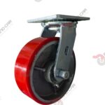 Rodaja Giratoria De Fierro Recubierta De Poliuretano  6"X 2" CAP. 544KG