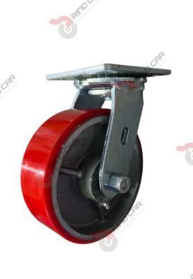 Rodaja Giratoria De Fierro Recubierta De Poliuretano  6"X 2" CAP. 544KG