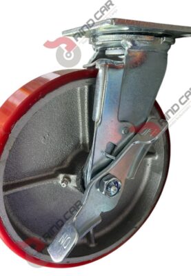 Rodaja Giratoria Con Freno De Fierro Recubierta De Poliuretano 8"X 2" CAP. 680KG