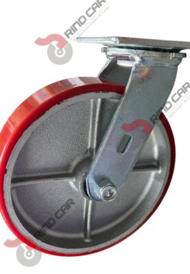 Rodaja Giratoria De Fierro Recubierta De Poliuretano  8"X 2" CAP. 680KG