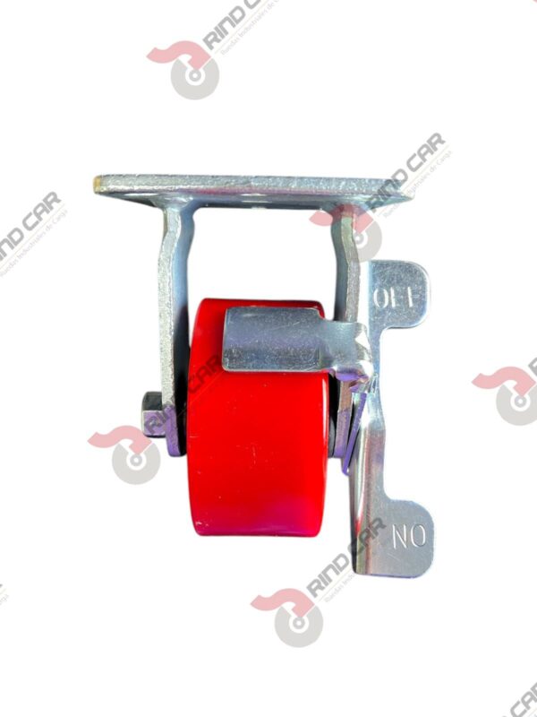 Rodaja Fija Con Freno De Fierro Recubierta De Poliuretano 4"X 2" CAP. 317KG - Image 3