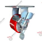 Rodaja Fija Con Freno De Fierro Recubierta De Poliuretano 4"X 2" CAP. 317KG