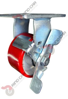 Rodaja Fija Con Freno De Fierro Recubierta De Poliuretano 4"X 2" CAP. 317KG