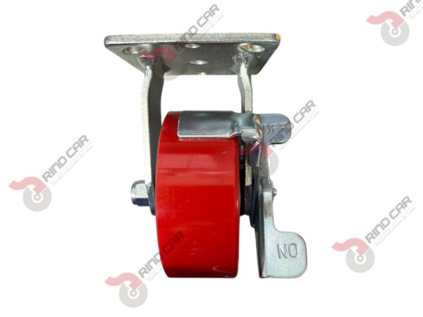 Rodaja Fija Con Freno De Fierro Recubierta De Poliuretano 5"X 2" CAP. 453KG - Image 3