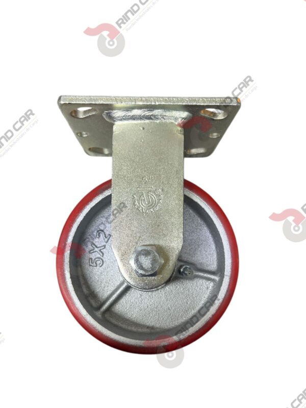 Rodaja Fija De Fierro Recubierta De Poliuretano  5"X 2" CAP. 453KG - Image 2