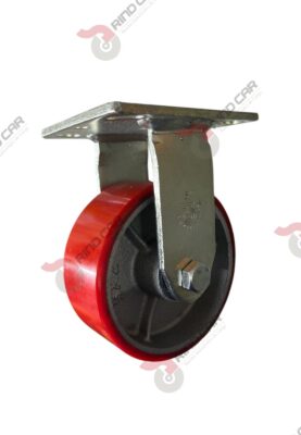 Rodaja Fija De Fierro Recubierta De Poliuretano  5"X 2" CAP. 453KG