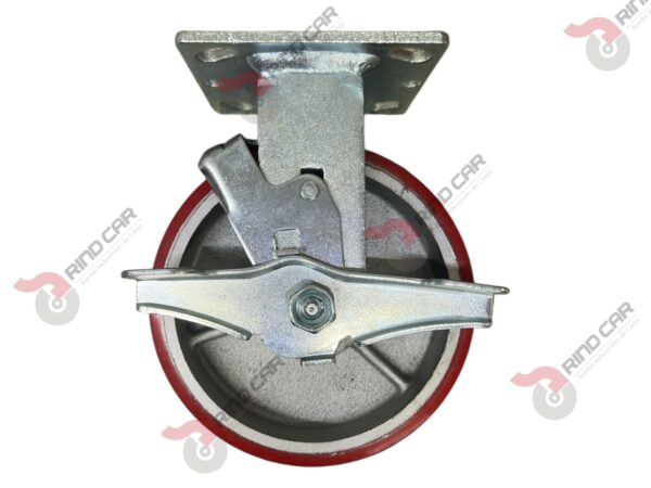 Rodaja Fija Con Freno De Fierro Recubierta De Poliuretano  6"X 2" CAP. 544KG - Image 2