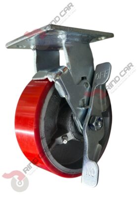 Rodaja Fija Con Freno De Fierro Recubierta De Poliuretano  6"X 2" CAP. 544KG