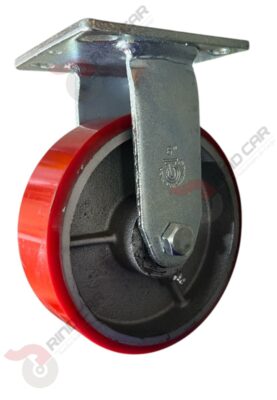 Rodaja Fija De Fierro Recubierta De Poliuretano  6"X 2" CAP. 544KG