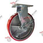 Rodaja Fija Con Freno De Fierro Recubierta De Poliuretano  8"X 2" CAP. 680KG