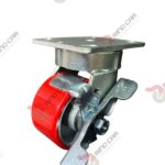 Rodaja Alto Impacto Con Freno De Fierro Recubierta De Poliuretano 4"X 2" CAP. 357KG