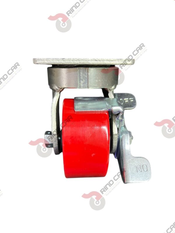 Rodaja Alto Impacto Con Freno De Fierro Recubierta De Poliuretano 4"X 2" CAP. 357KG - Image 3