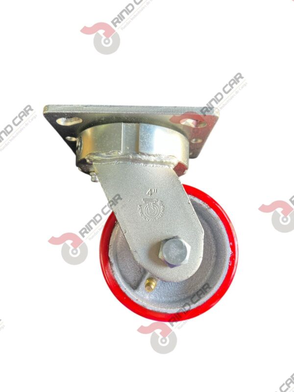 Rodaja Alto Impacto De Fierro Recubierta De Poliuretano  4"X 2" CAP. 357KG - Image 2