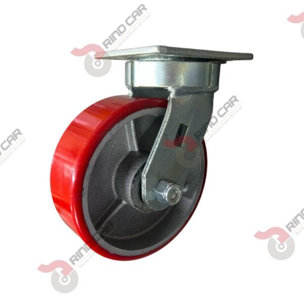 Rodaja Alto Impacto De Fierro Recubierta De Poliuretano  6"X 2" CAP. 584KG
