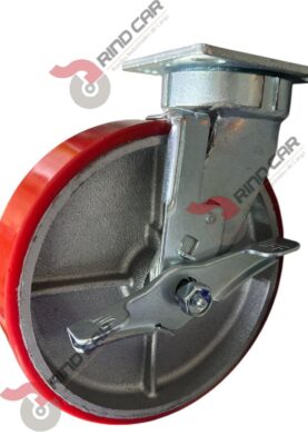 Rodaja Alto Impacto Con Freno De Fierro Recubierta De Poliuretano 8"X 2" CAP. 720KG