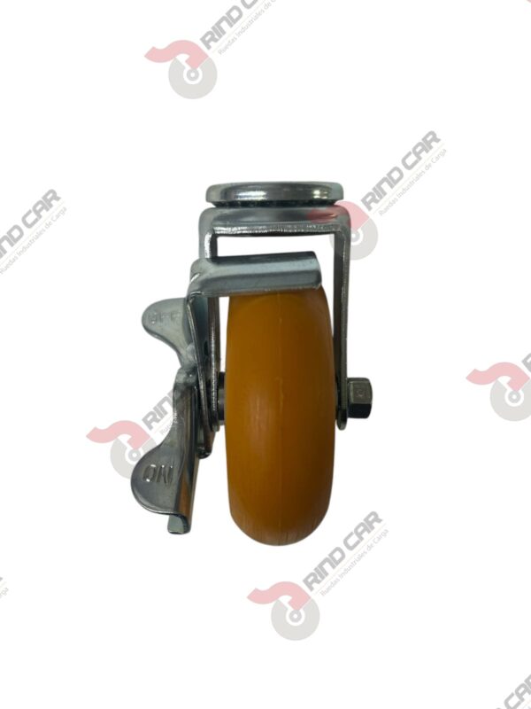 Rodaja Ojillo Con Freno Lateral De Poliuretano Con Centro De Aluminio 4"x 1-1/4" CAP. 200 kg - Image 3