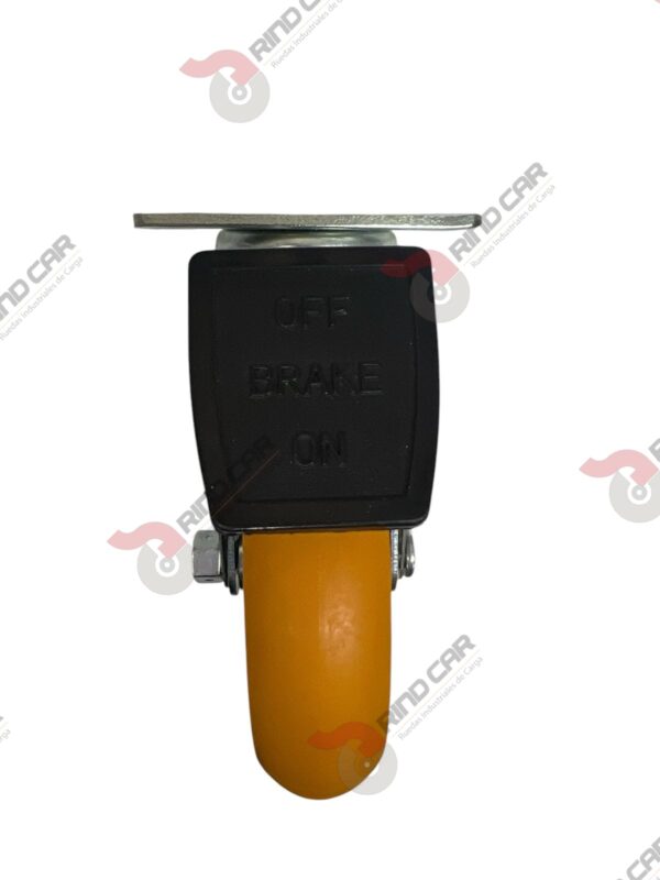 Rodaja Giratoria Con Freno Total De Poliuretano Con Centro De Aluminio 5"x 1-1/4" CAP. 220 kg - Image 3