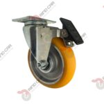 Rodaja Giratoria Con Freno Total De Poliuretano Con Centro De Aluminio 5"x 1-1/4" CAP. 220 kg