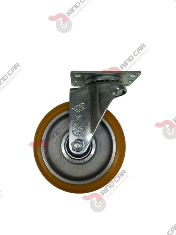 Rodaja Giratoria De Poliuretano Con Centro De Aluminio 5"x 1-1/4" CAP. 220 kg - Image 2